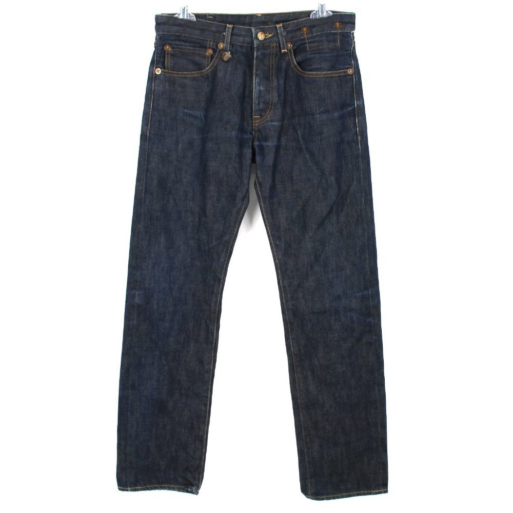 R13 Classic Slim Jeans Blue Raw Dark Wash Cotton Denim Button Fly 31 S/M Italy